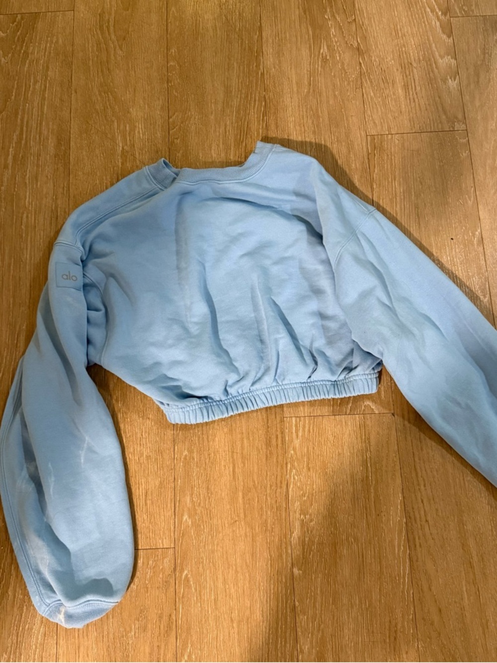 ALO Yoga Light Blue Cropped Sweatshirt